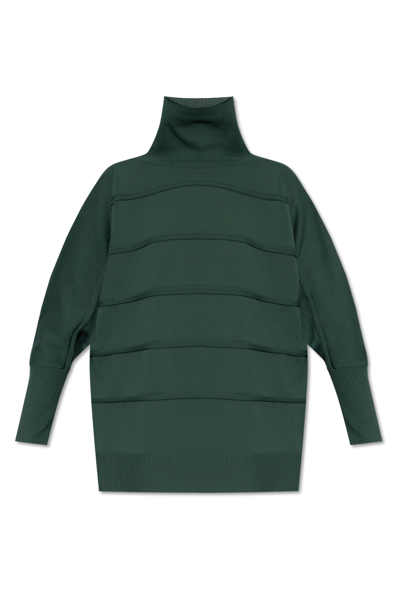 Green Oversize turtleneck sweater Issey Miyake Pleats Please